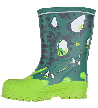Viking Gummistiefel - Jolly - Flaschengrün/Multi m. Drache