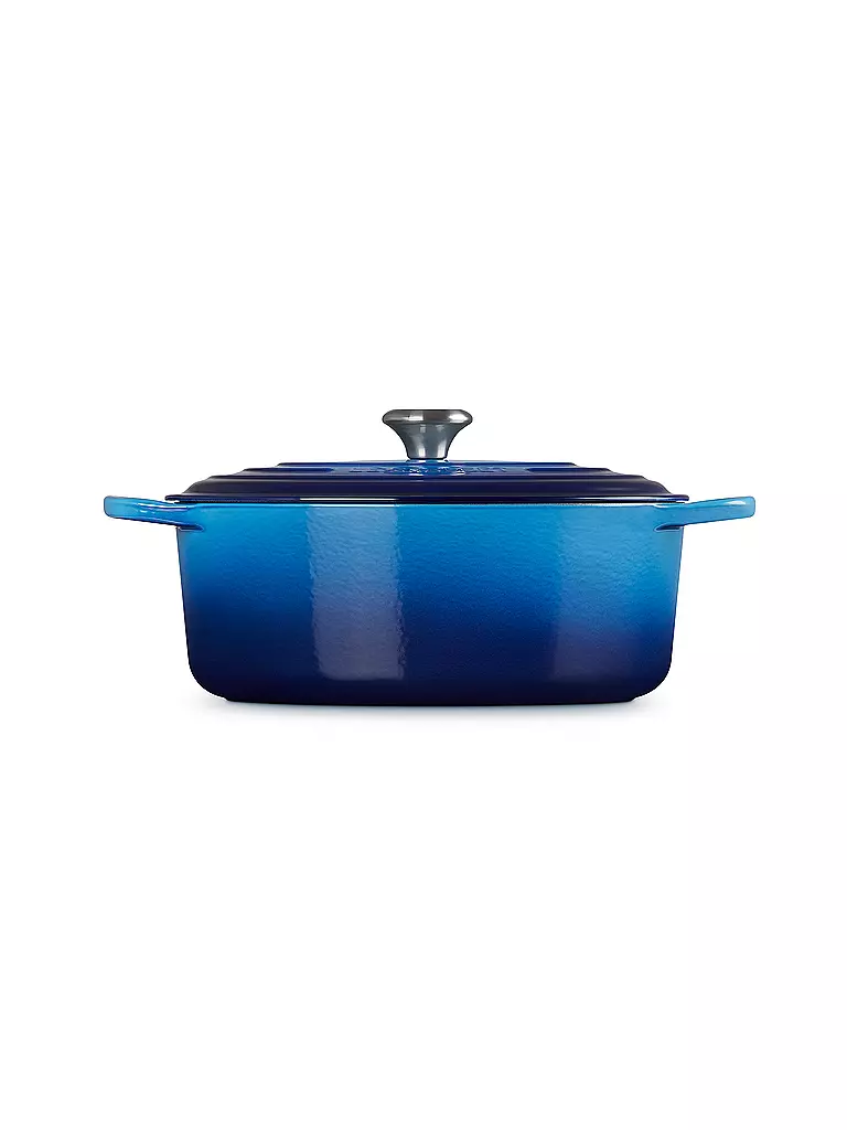 LE CREUSET Gusseisen-Bräter mit Deckel Oval 31cm SIGNATURE Azure blau