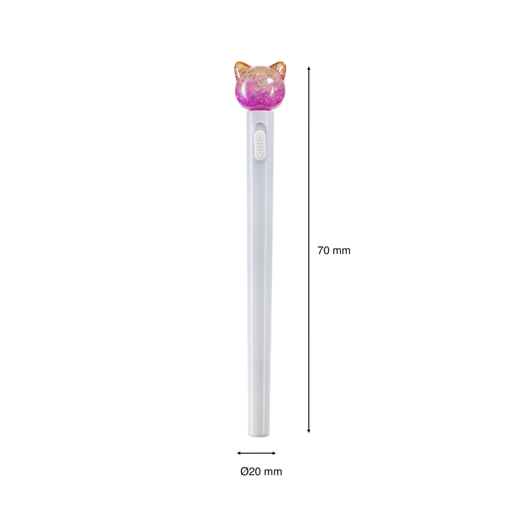 Esferográfica C/ Luz Gato Branco B2Fun