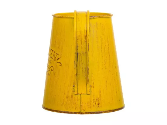 Cruche en métal jaune 14xd10x11.5/12.5h td:7.5