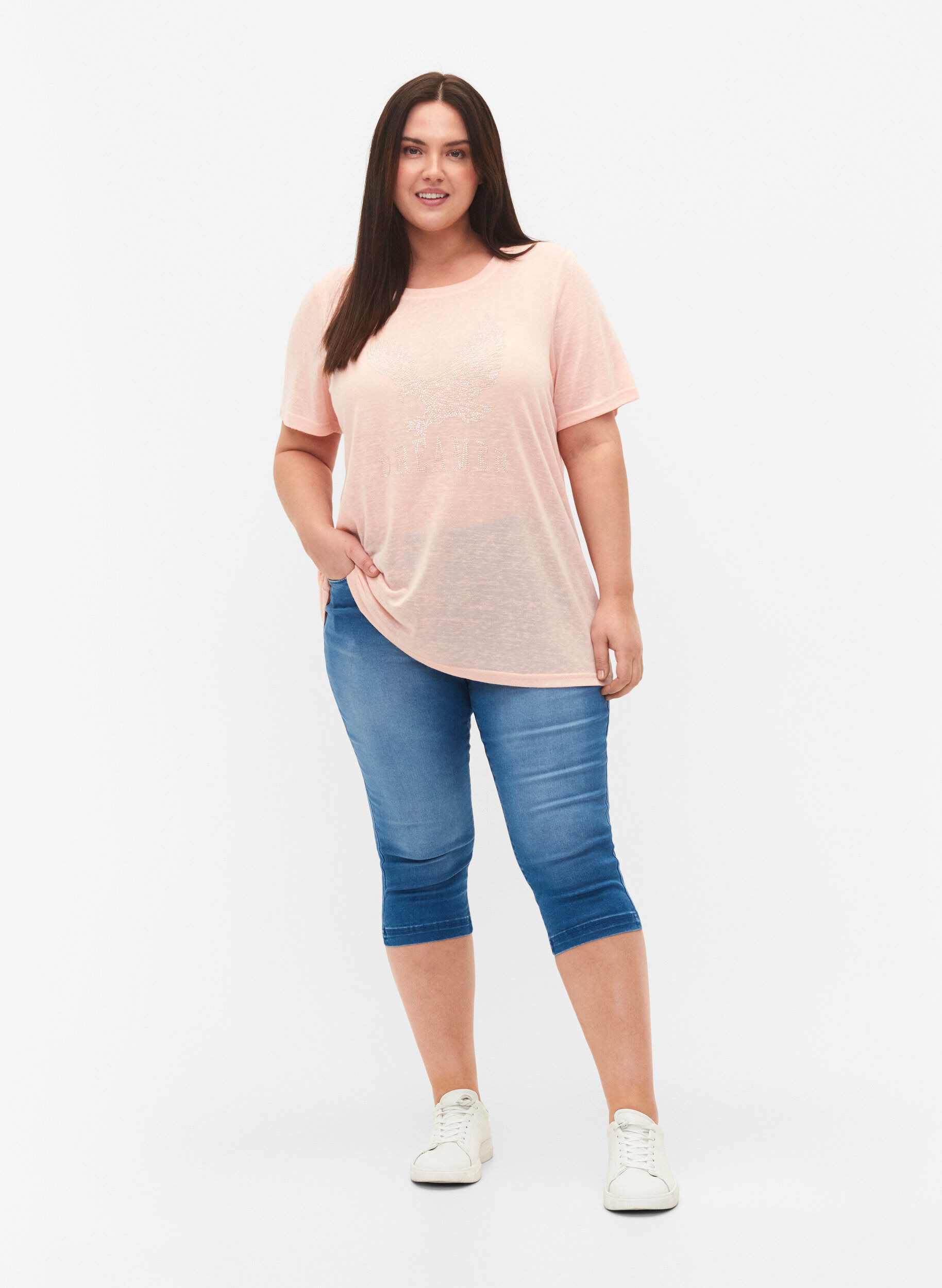 Højtaljede Amy capri jeans med super slim fit