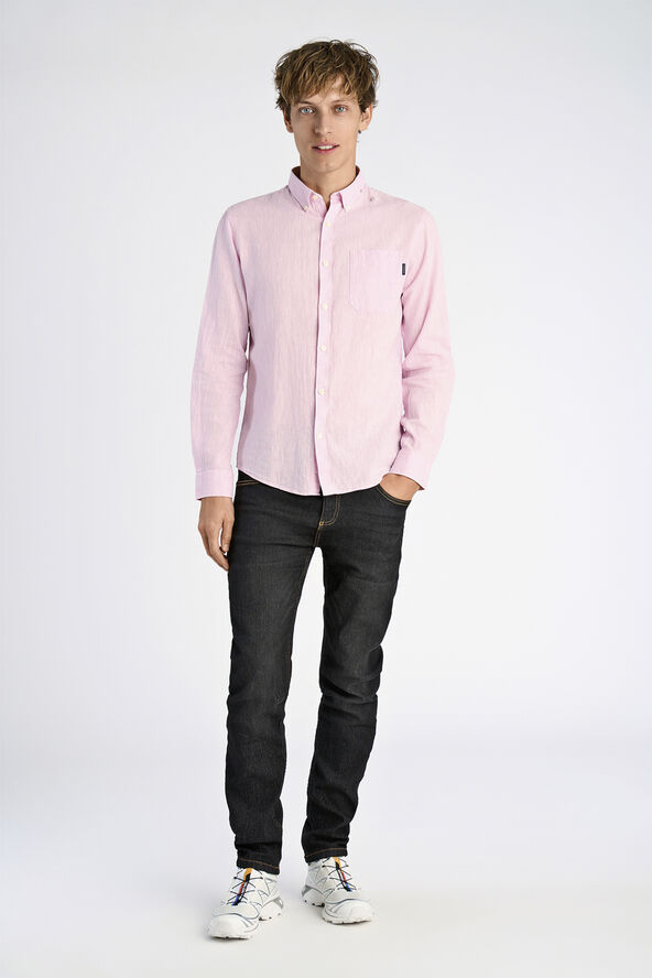 Lindbergh Cotton/linen shirt L/S Lyserød