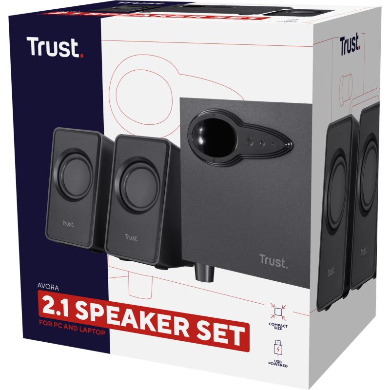Trust Avora 2.1 set d'enceintes 9 W PC/ordinateur portable Noir 2.1 canaux 2-voies