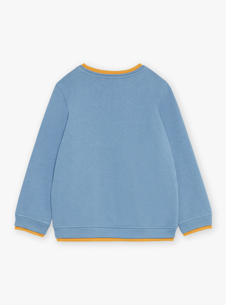 Sweat bleu en molleton gratté