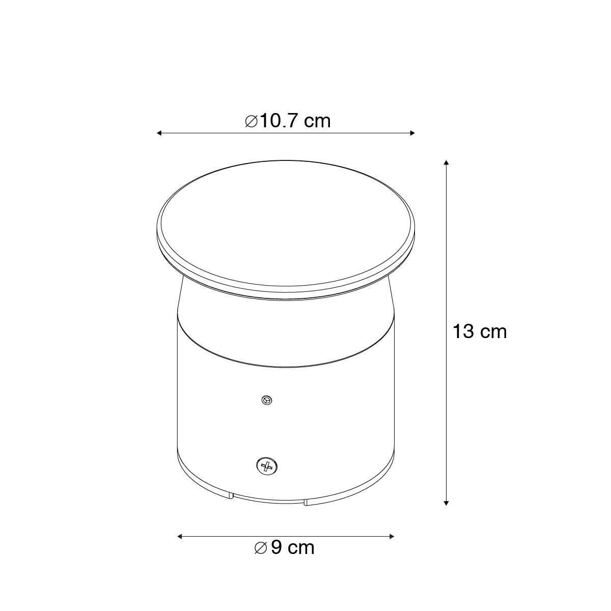 Moderne buitenlamp donkergrijs 12 cm incl. LED - Bar