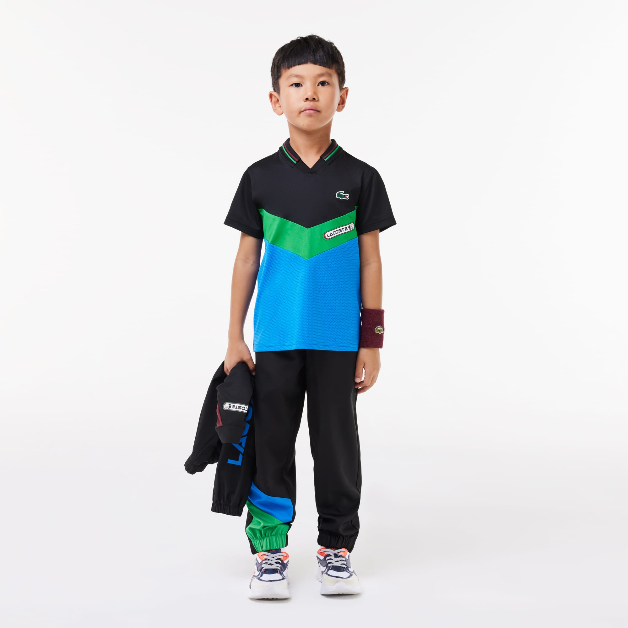 Polo Lacoste Tennis x Daniil Medvedev en jersey Polos - Noir - Lacoste - Garçon
