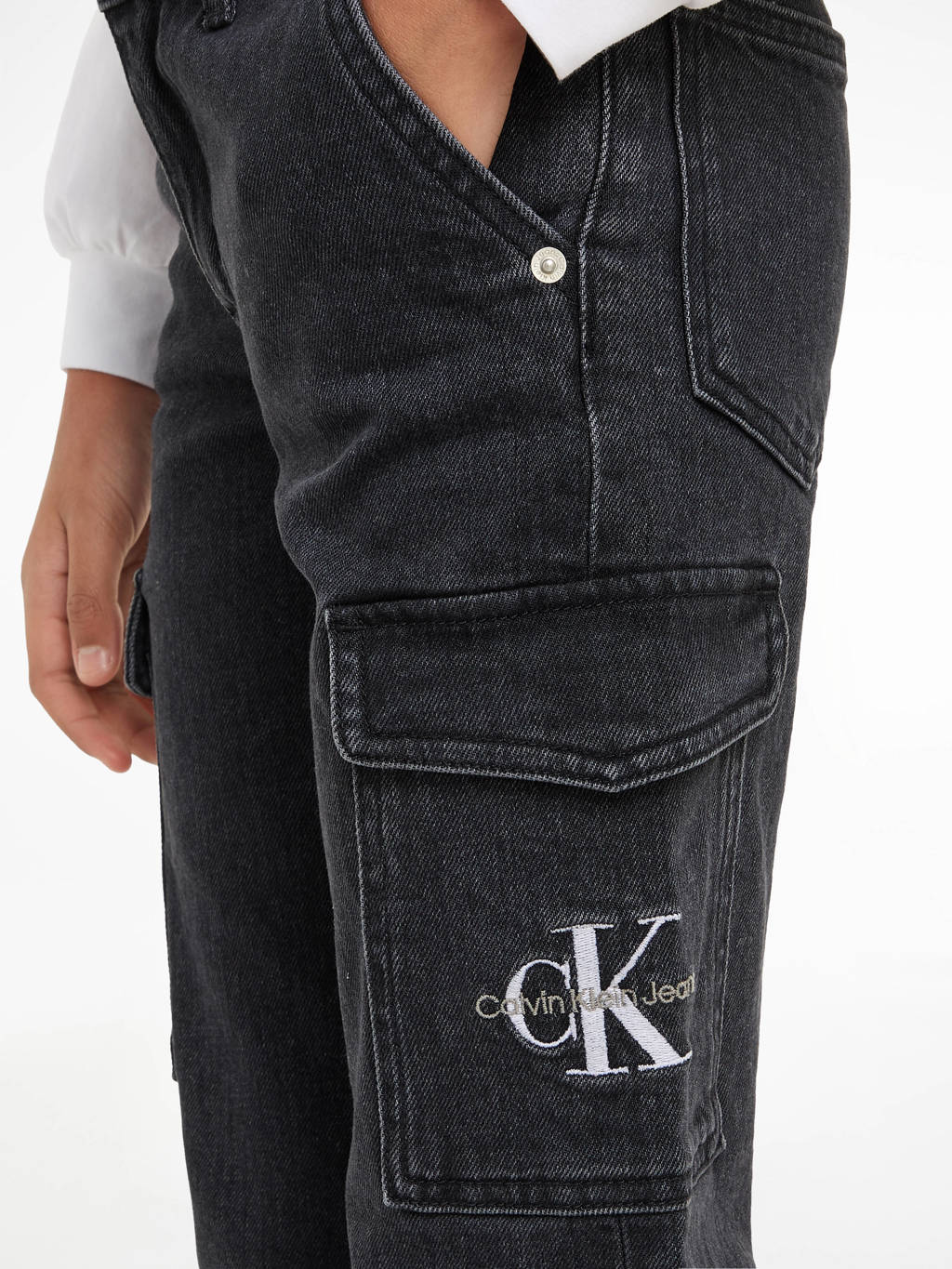 Calvin Klein high waist wide leg jeans MR STRAIGHT charcoal grey rgd