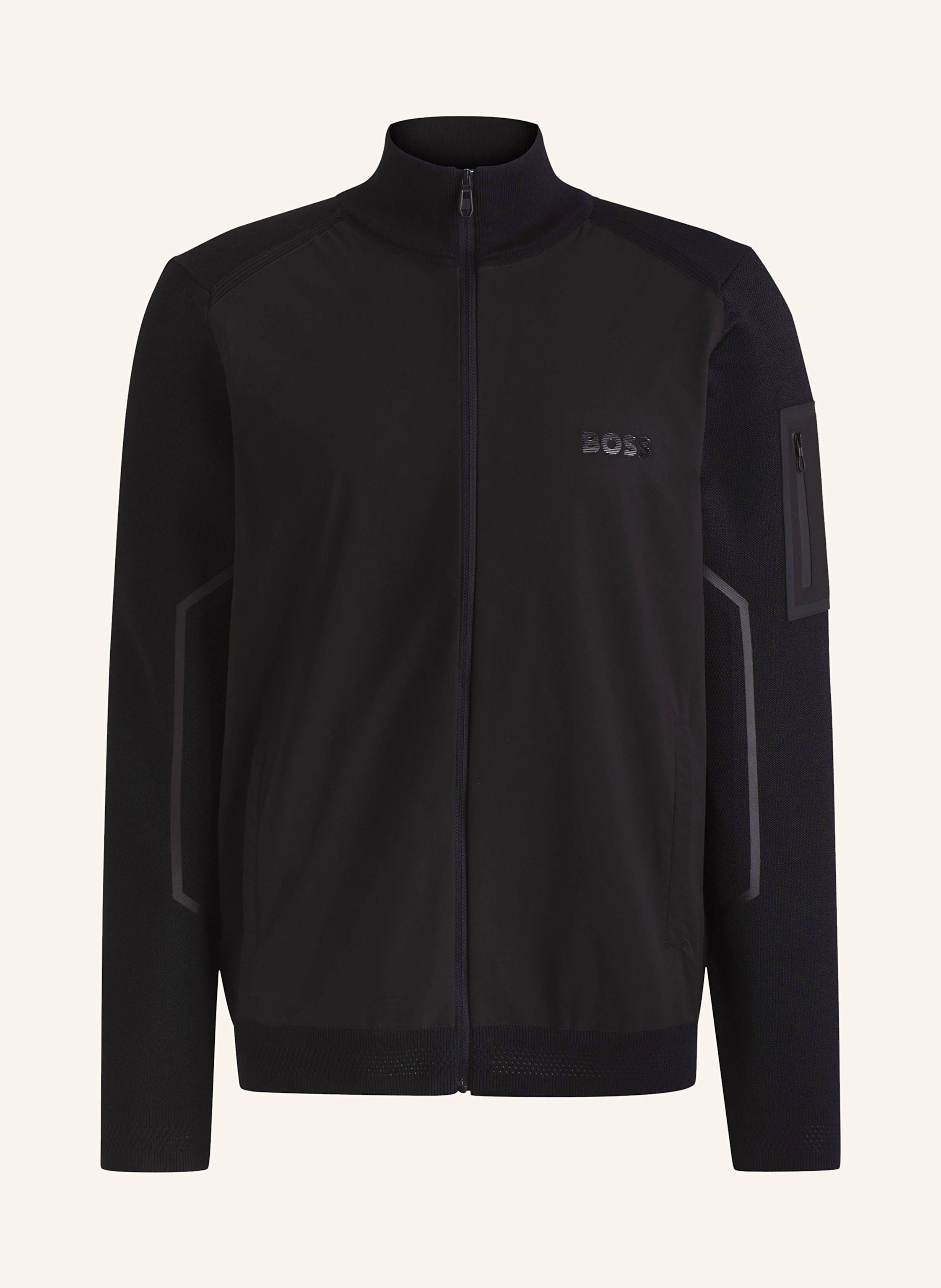 BOSS Strickjacke ZHINO im Materialmix
