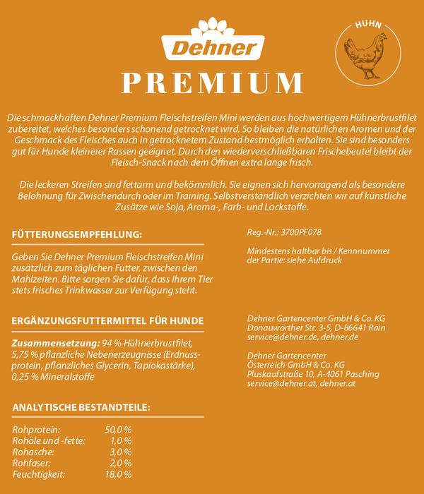 Dehner Premium Hundesnack Fleischstreifen Mini