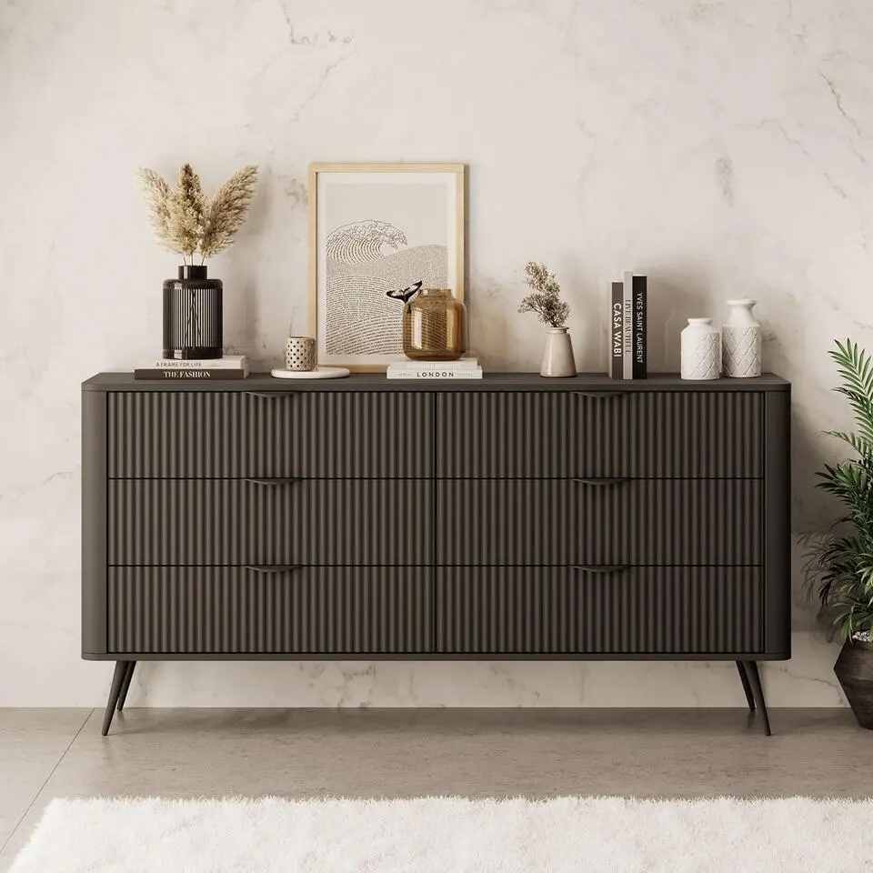Meubella - Ladekast Lima - Zwart - 163 cm
