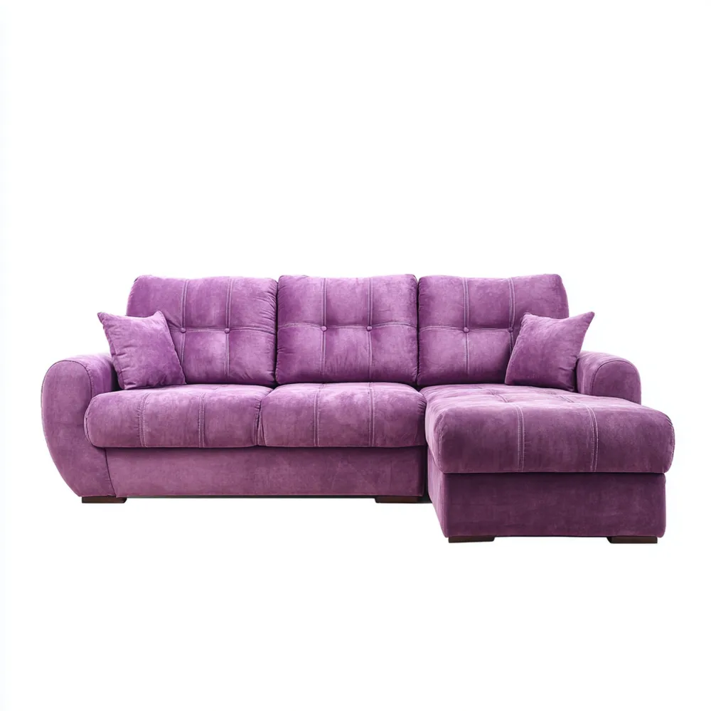 Ecksofa Samtstoff 250x160x85 cm - Lila - Modernes Design