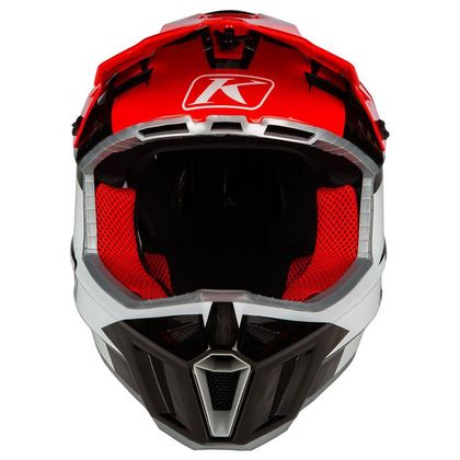 Casque cross KLIM F3 CARBON PRO OFF-ROAD STRIKER 2024 - Blanc / Rouge