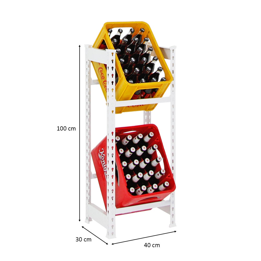 PROREGAL Drankkratplank, Kameel, HxBxD 100 x 40 x 30 cm, Wit