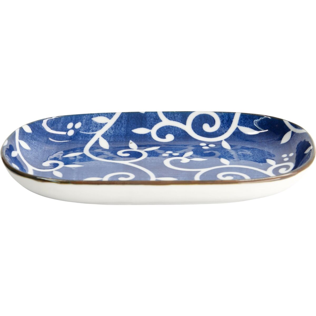 Blue Karakusa oval tallerken