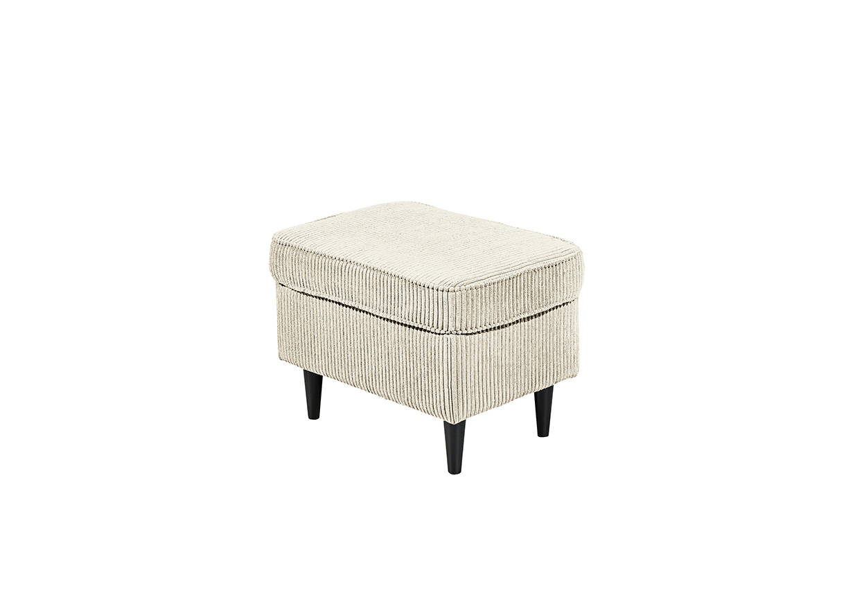 Hocker - cream - Cord - Massivholzfüße