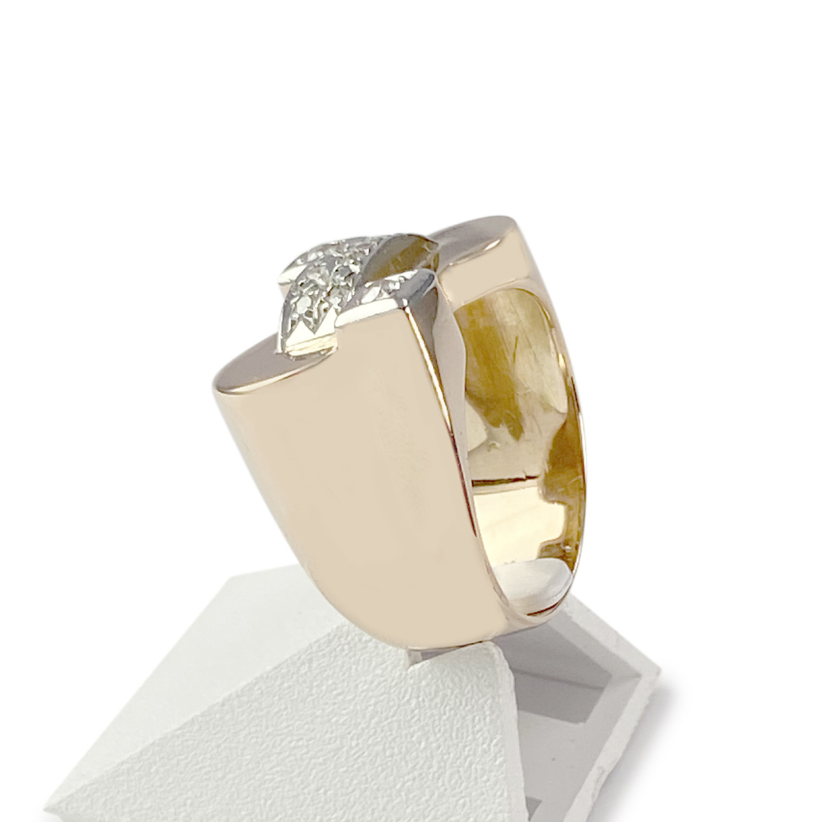 Bague d'occasion or 750 2 tons diamants