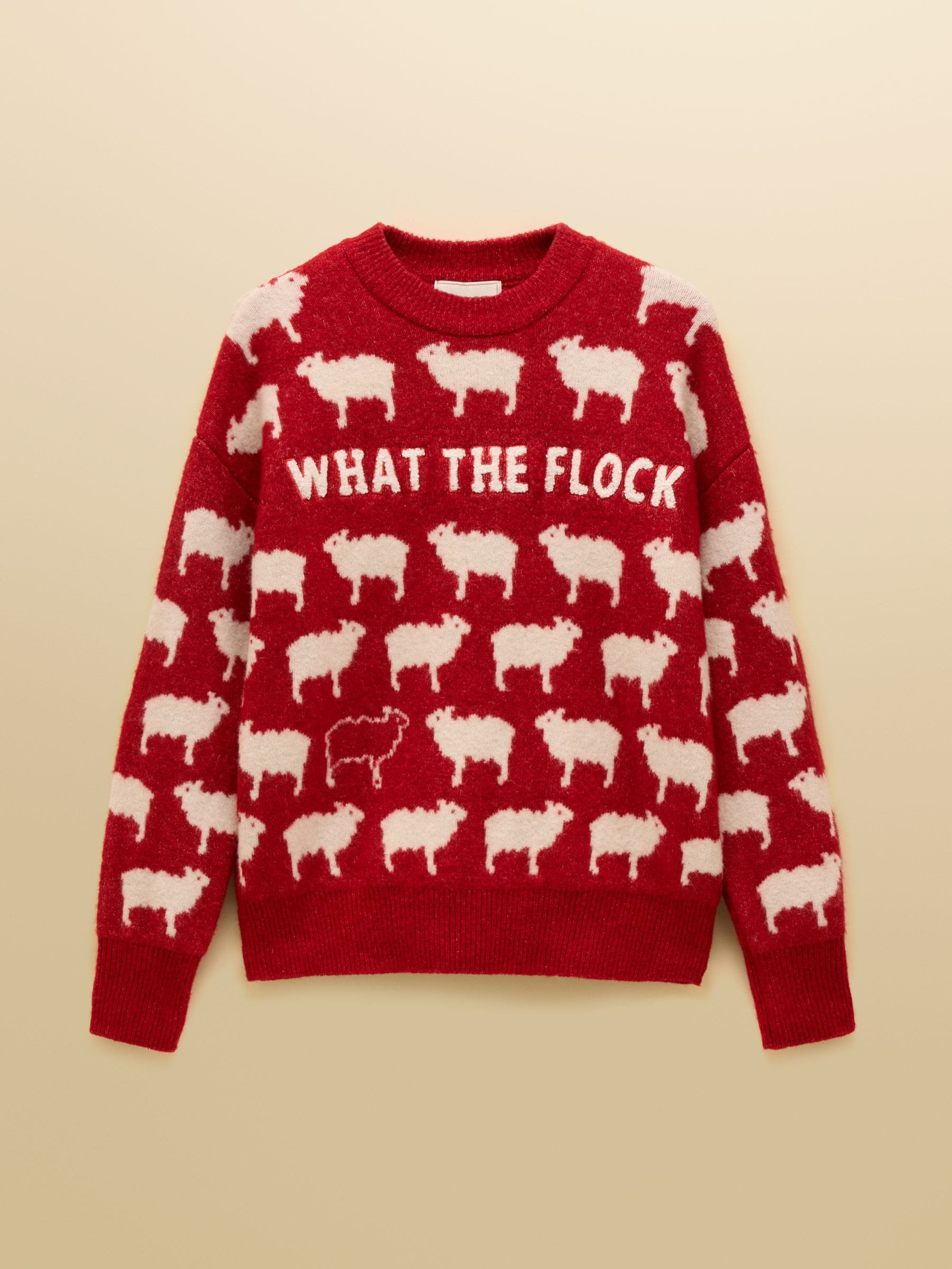 Rood What The Flock - Joules Gebreide Trui met Ronde Hals