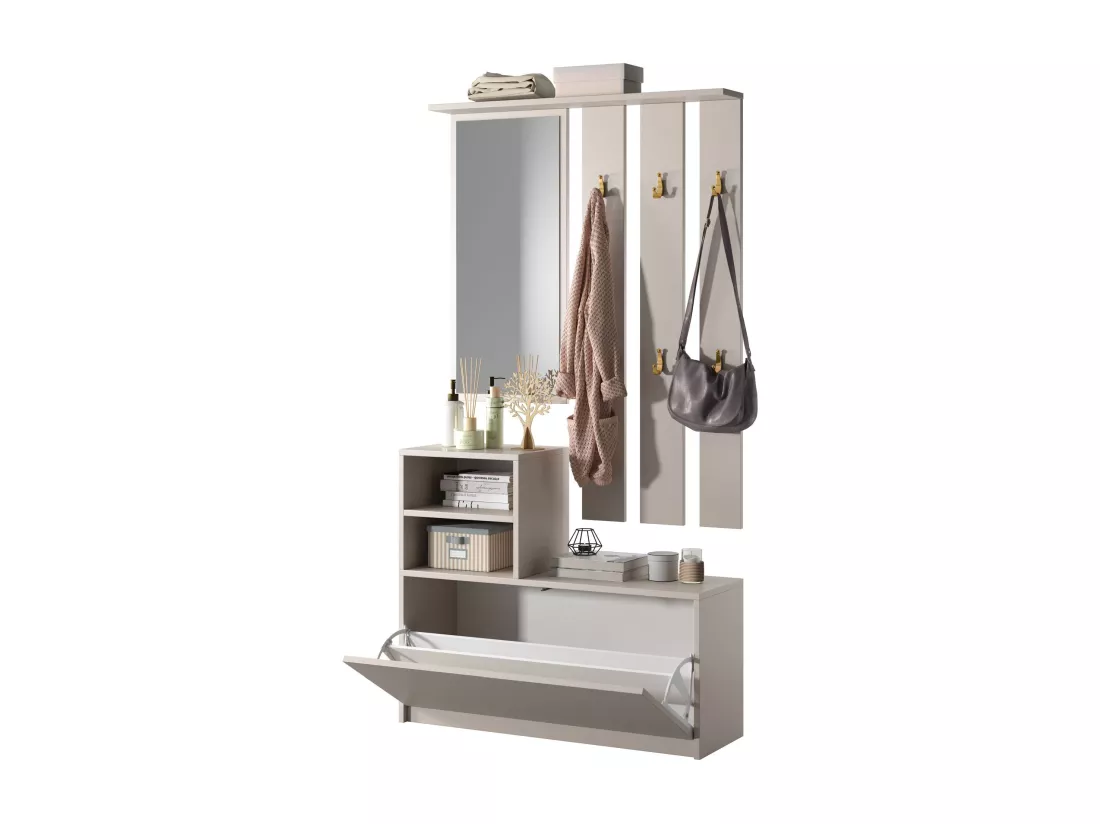 Ensemble d'entrée avec miroir - 85 cm - cachemire - YESFIR