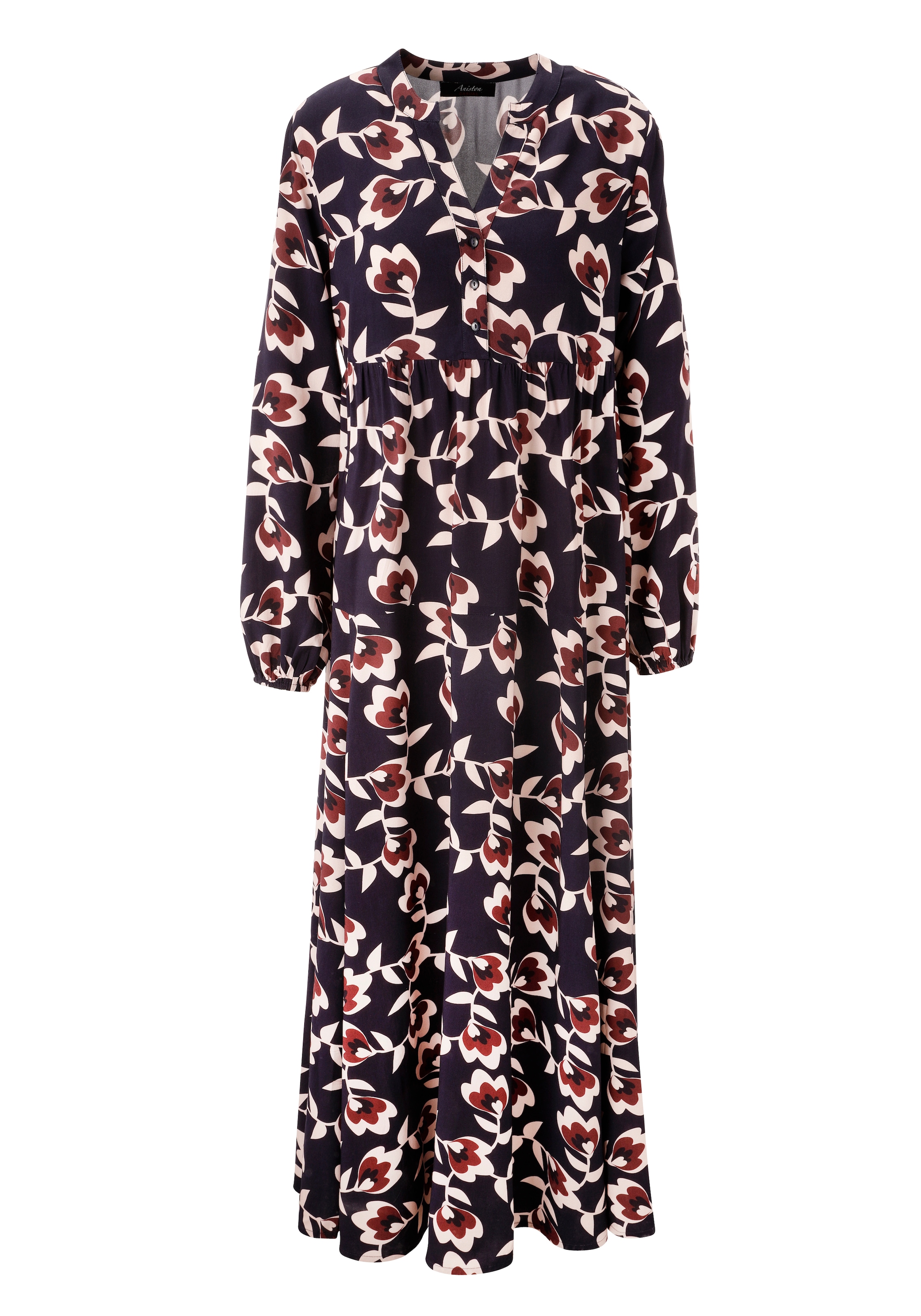Aniston CASUAL Maxikleid mit grafischen Blumen bedruckt- jedes Teil ein Unikat- NEUE KOLLEKTION