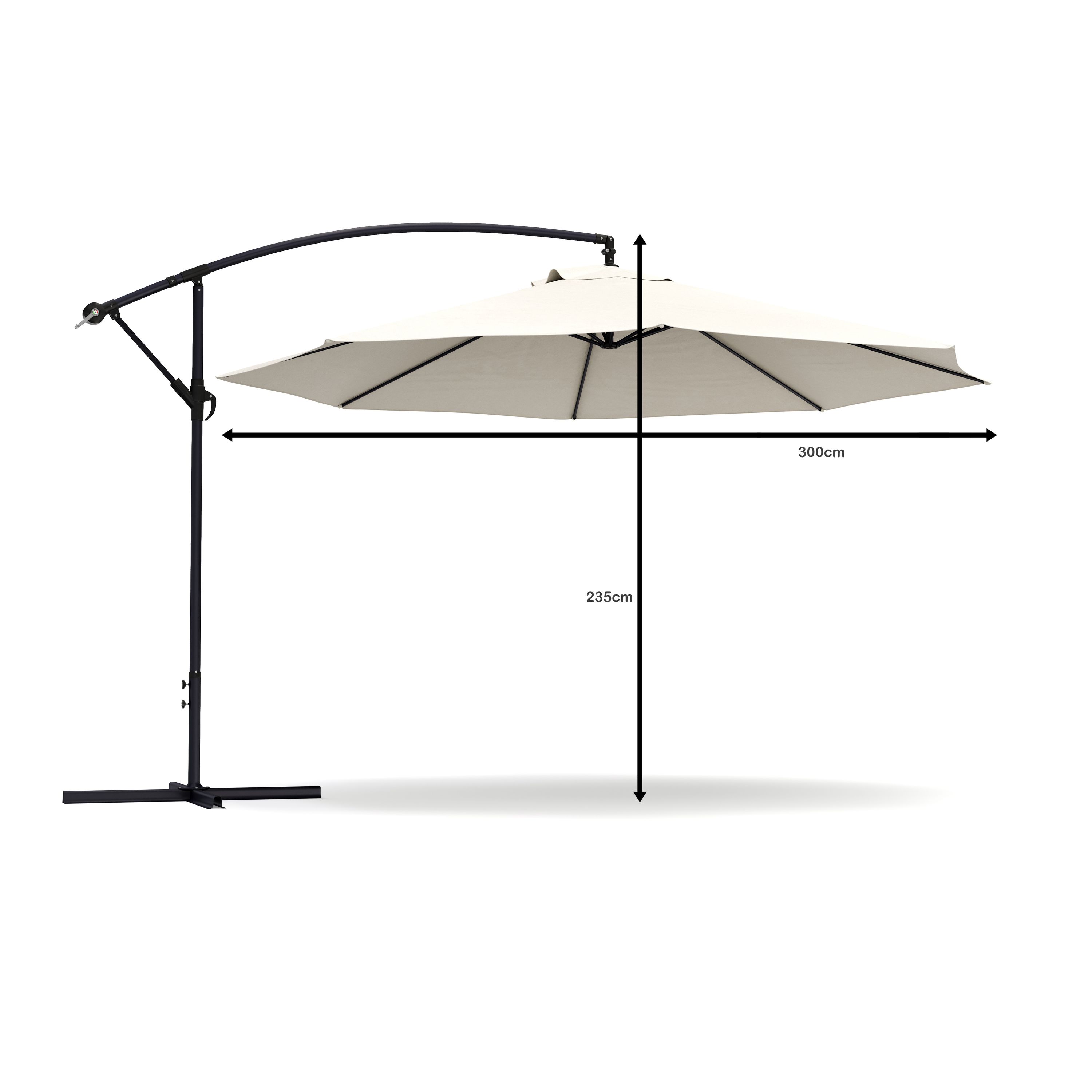 Sonnenschirm Ampelschirm SUN 300 cm weiss