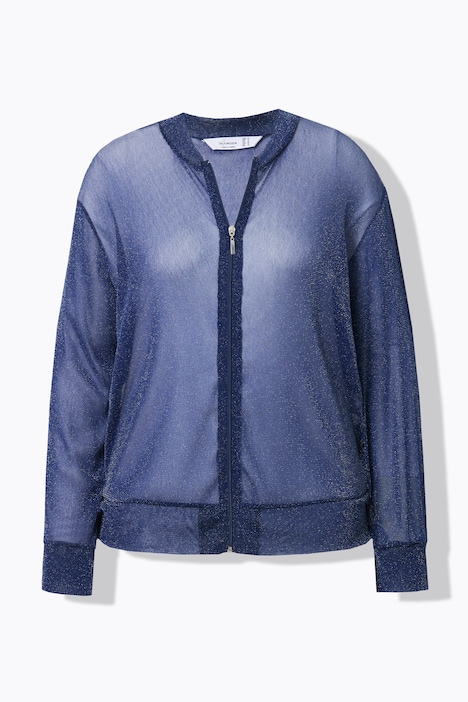 Blouson, Mesh mit Glitzer, Langarm