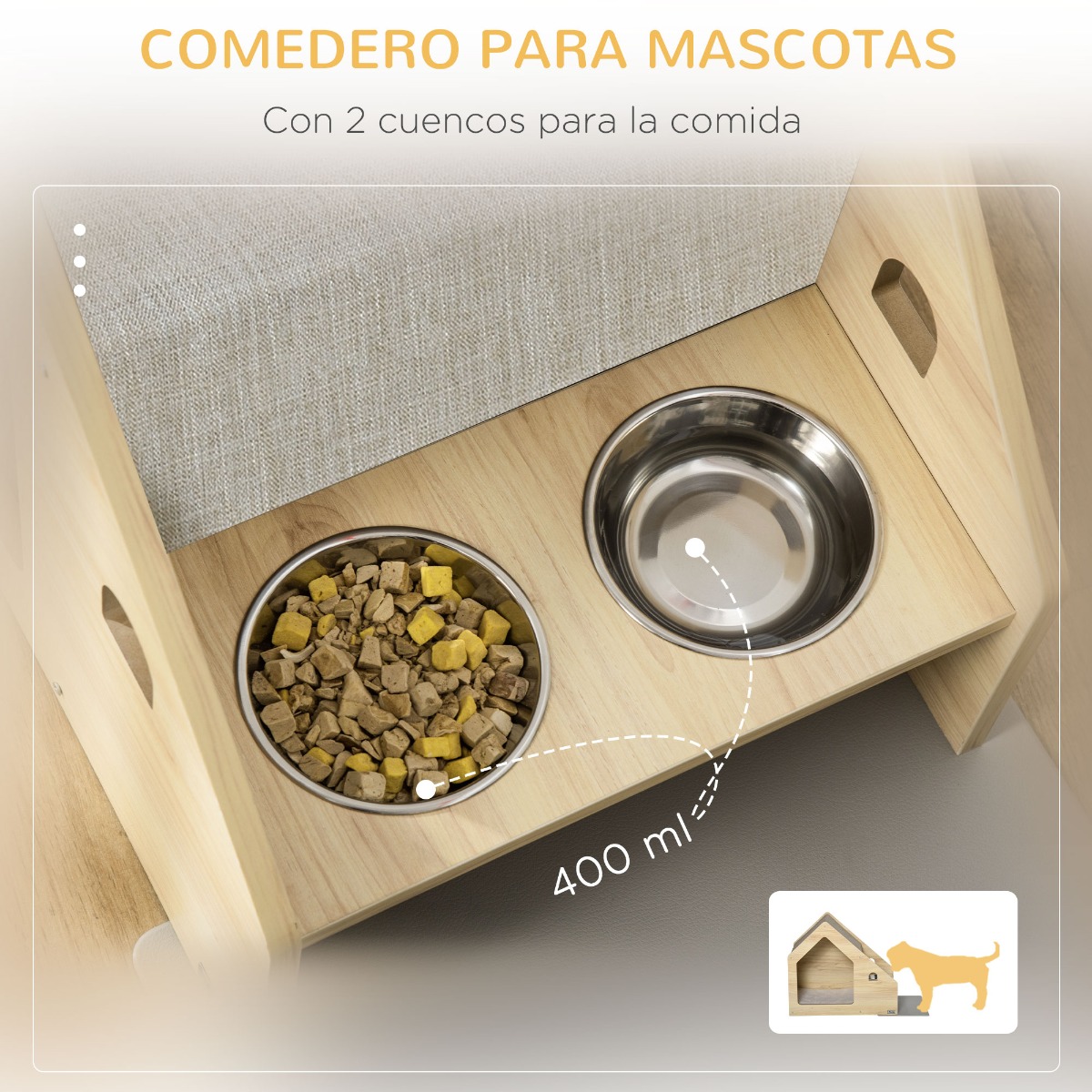 Casinha de madeira PawHut para cães e cama para filhotes para uso interno.
