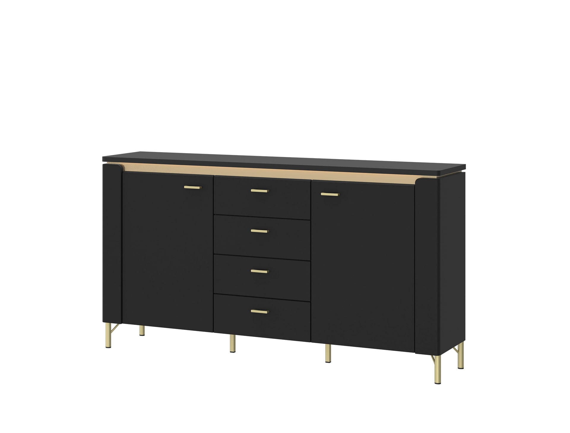 Sideboard NORICA 155,3x87,3 cm schwarz matt