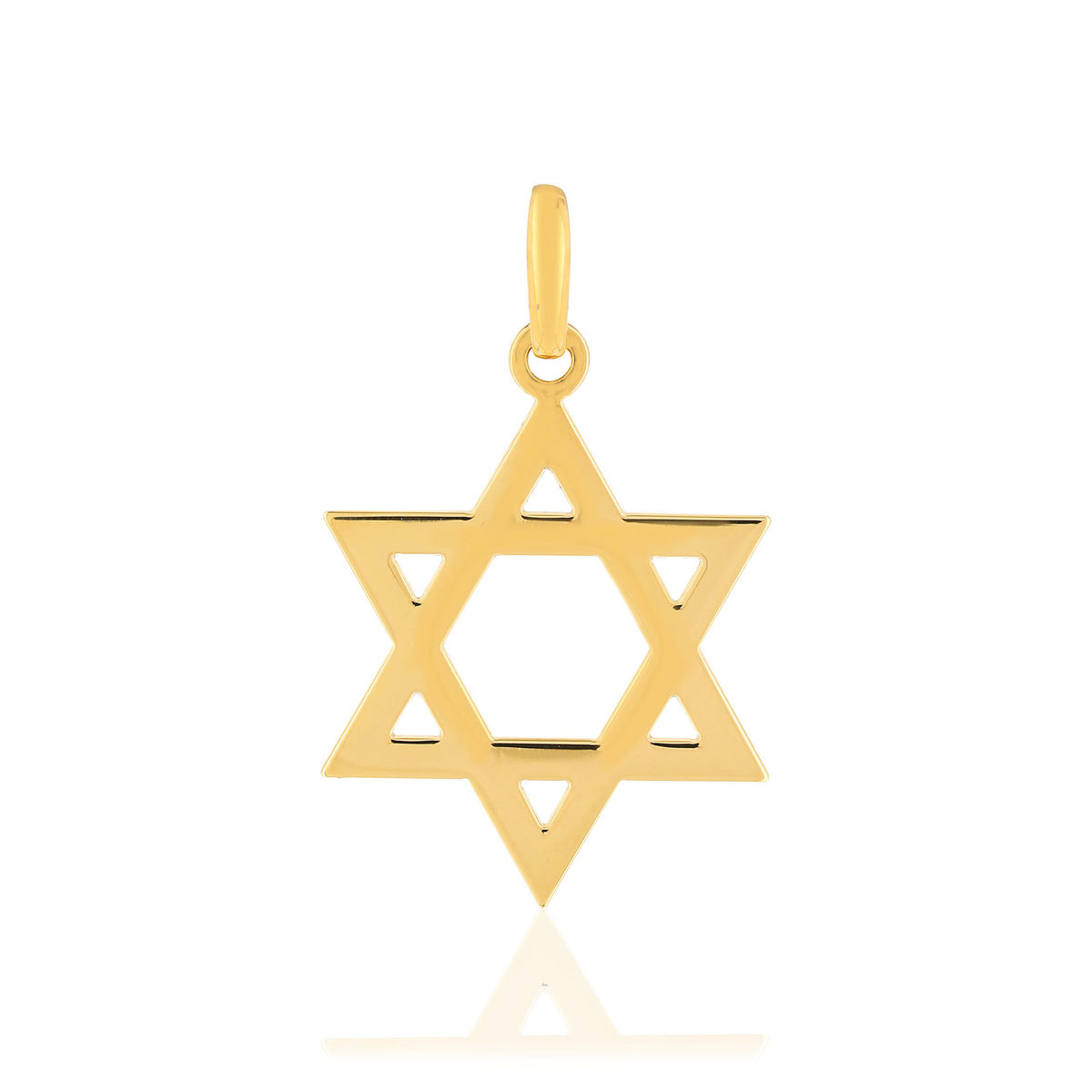 Pendentif etoile de david or jaune 750