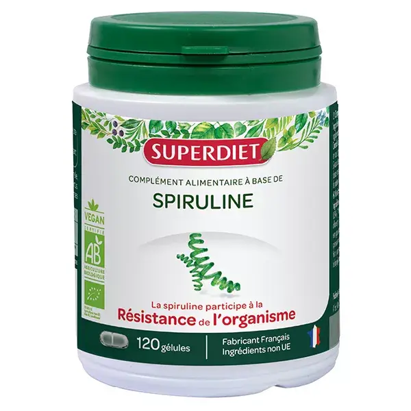Superdiet Spirulina Orgânica 120 cápsulas