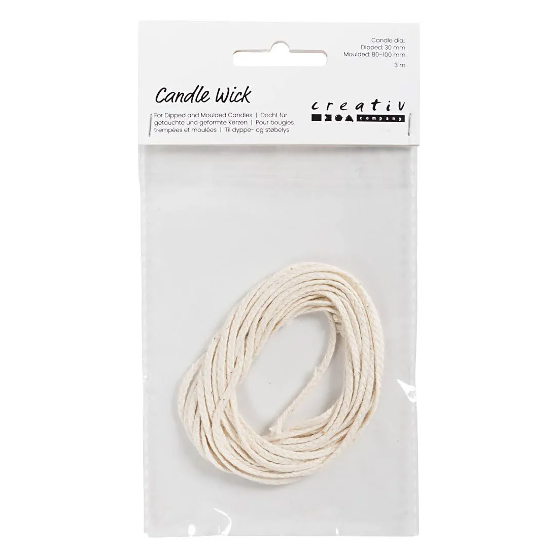 Lont Voor Gedoopte (dia. 22-30 mm) en Gegoten Kaarsen (dia. 60-80 mm), 3m