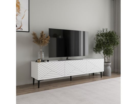 CONCEPT1 - Meuble TV Felix blanc 160 x 31,4 x h44,1 cm