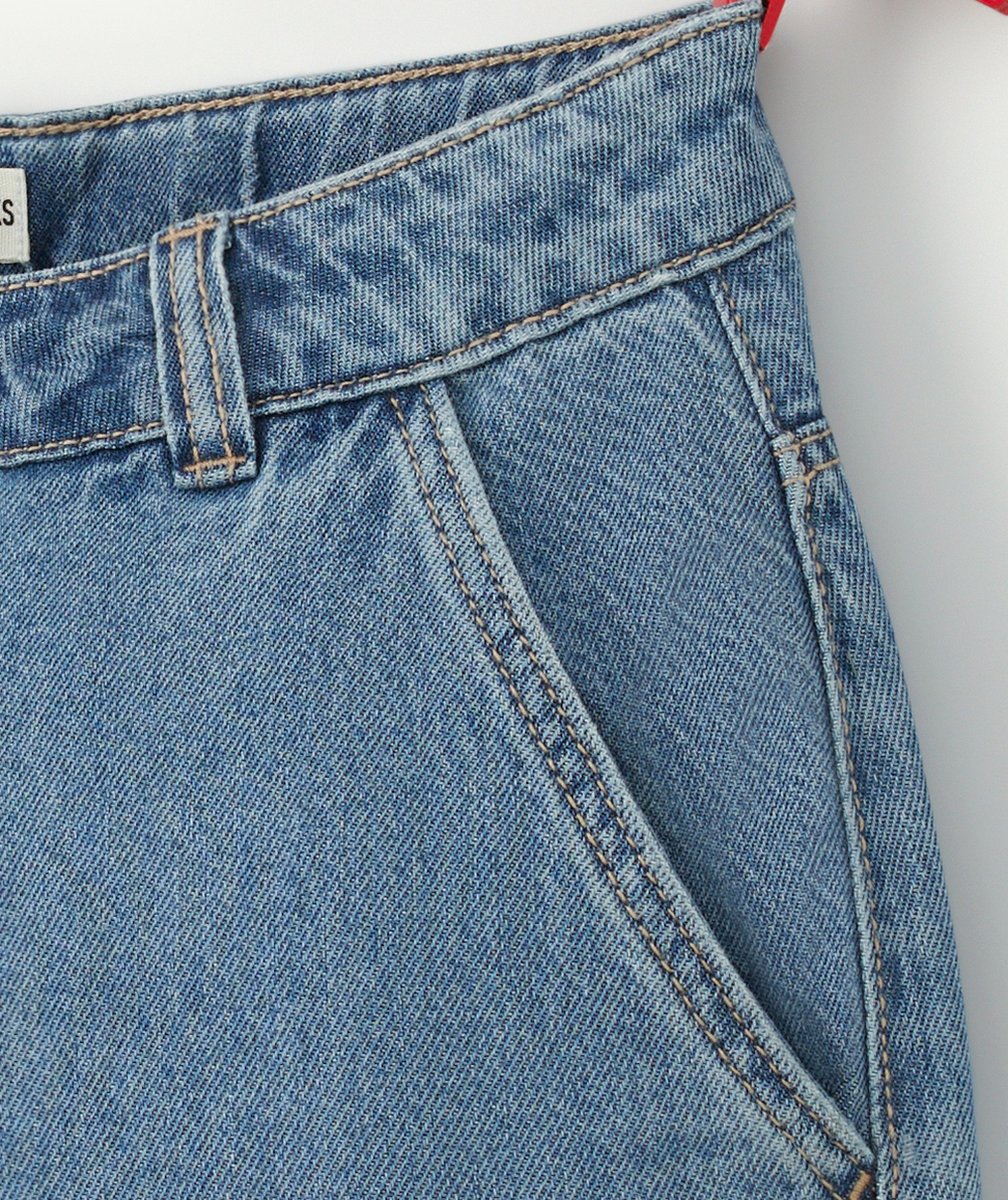 PANTALON CARGO FILLE EN DENIM BLEU LOW IMPACT