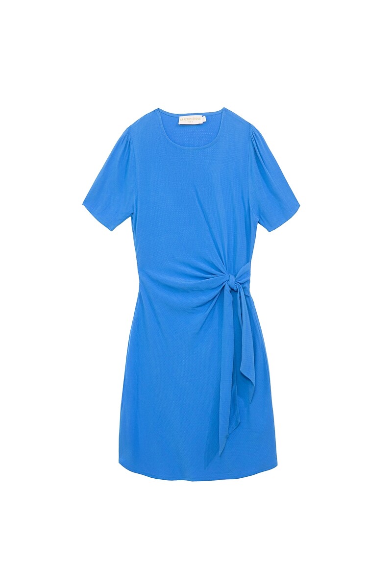 LA PETITE ETOILE<br>Vestido fluido com botões na frente, decote redondo e mangas curtas RUSLA