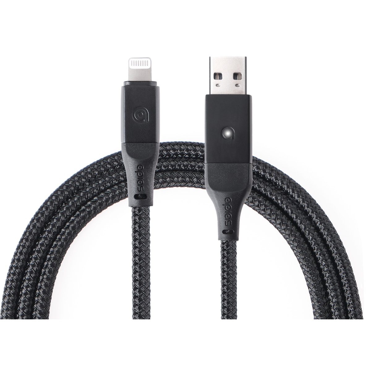 apias Smart USB til Lightning ladekabel 2 m (sort)