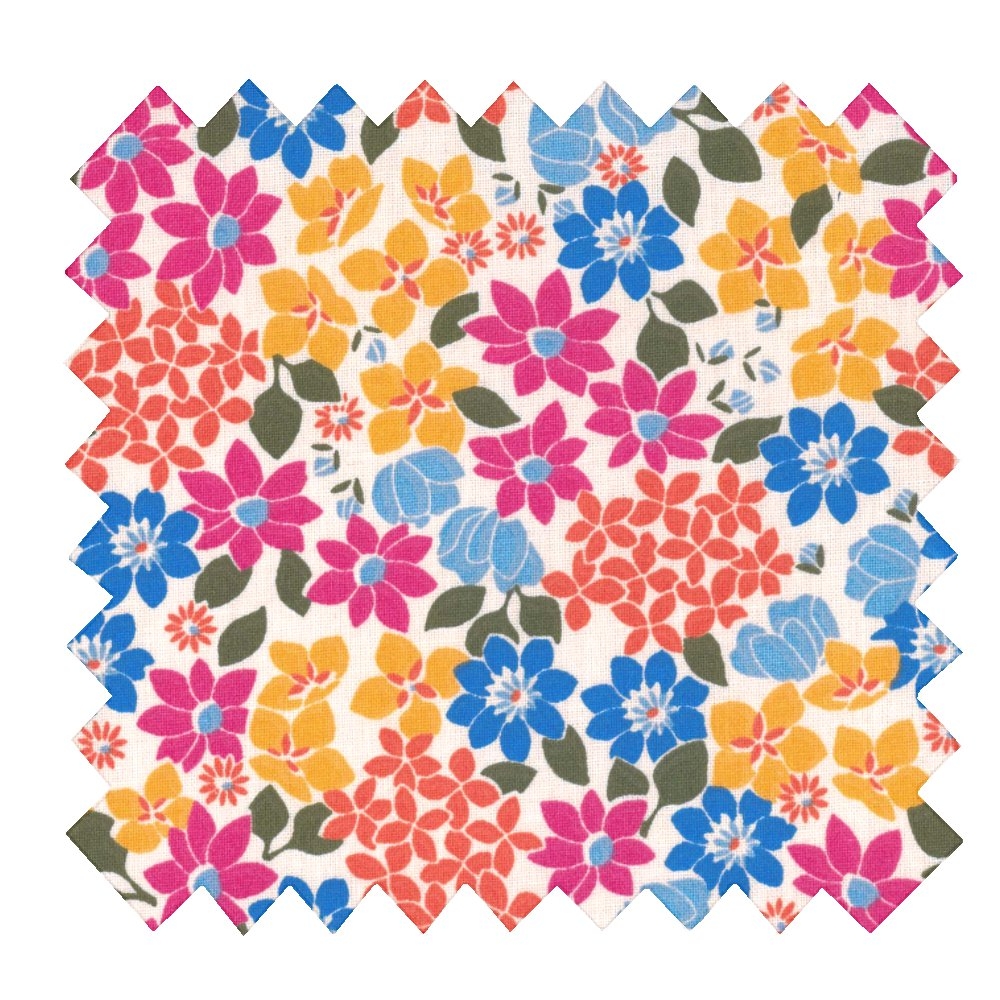 Tissu Coton Au Mètre Ex2536 Tapis De Fleurs Multicolore