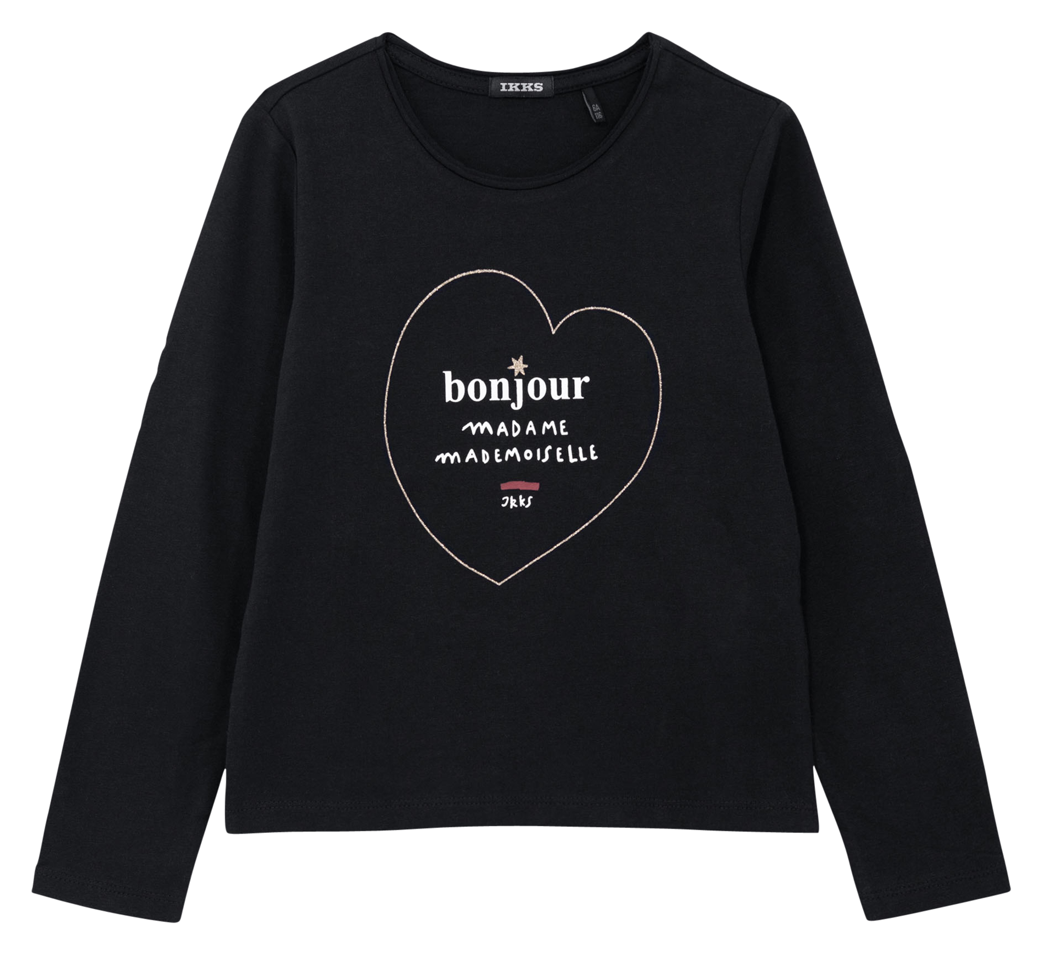 Tee-shirt manches longues imprimé en coton | Noir