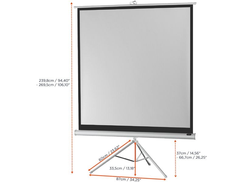 Celexon Stativleinwand Eco 184x184 cm 1:1 Weiss Mobile Stativ-Leinwand 184 x 184 cm