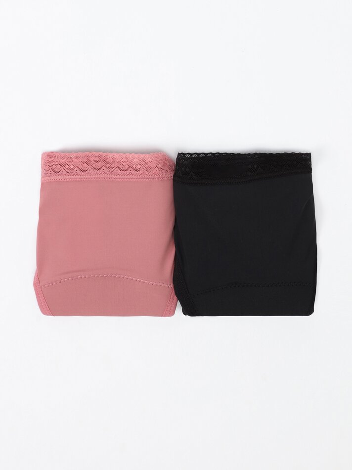 Pacote com 2 calcinhas menstruais de microfibra - Rosa