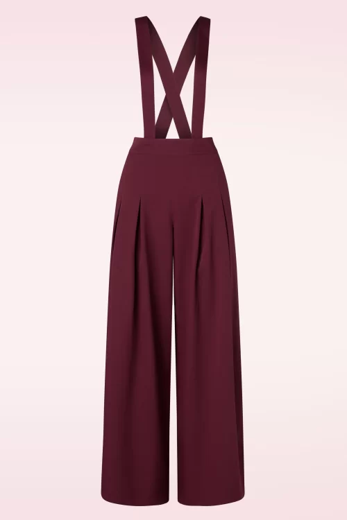 Banned Retro Diamond broek in bordeauxrood