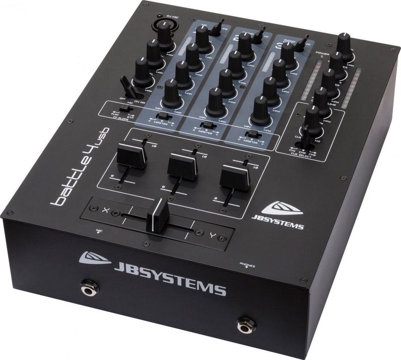 JB Systems - BATTLE4-usb - DJ Mixer - Vier Kanalen - Dubbele USB-audio