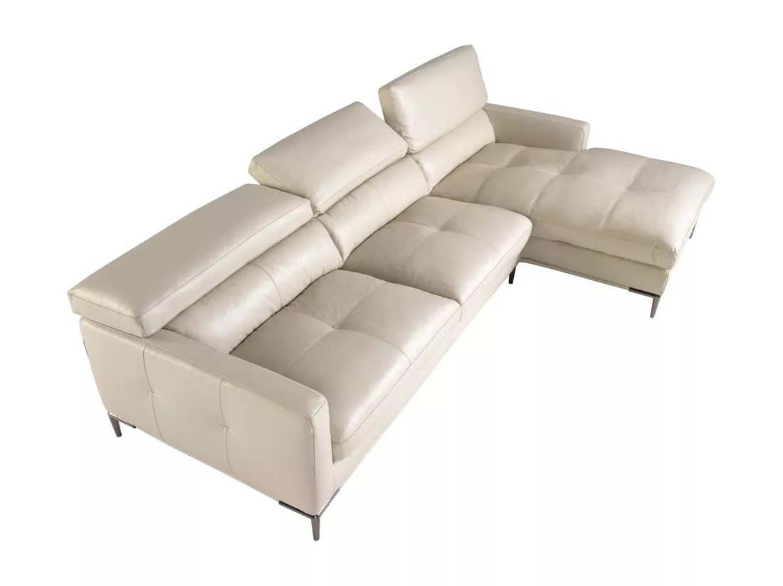Canapé chaise longue droite cuir de sable 6201 ANGEL CERDA