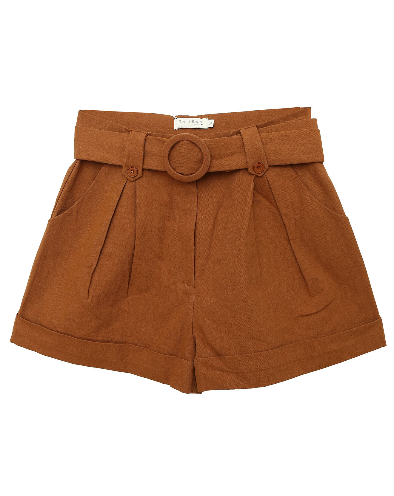 See u Soon Short en Coton & Lin Charlotte brique