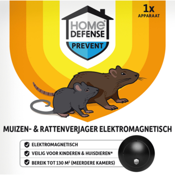 HOME DEFENSE® muizenverjager en rattenverjager elektromagnetisch 130 m²