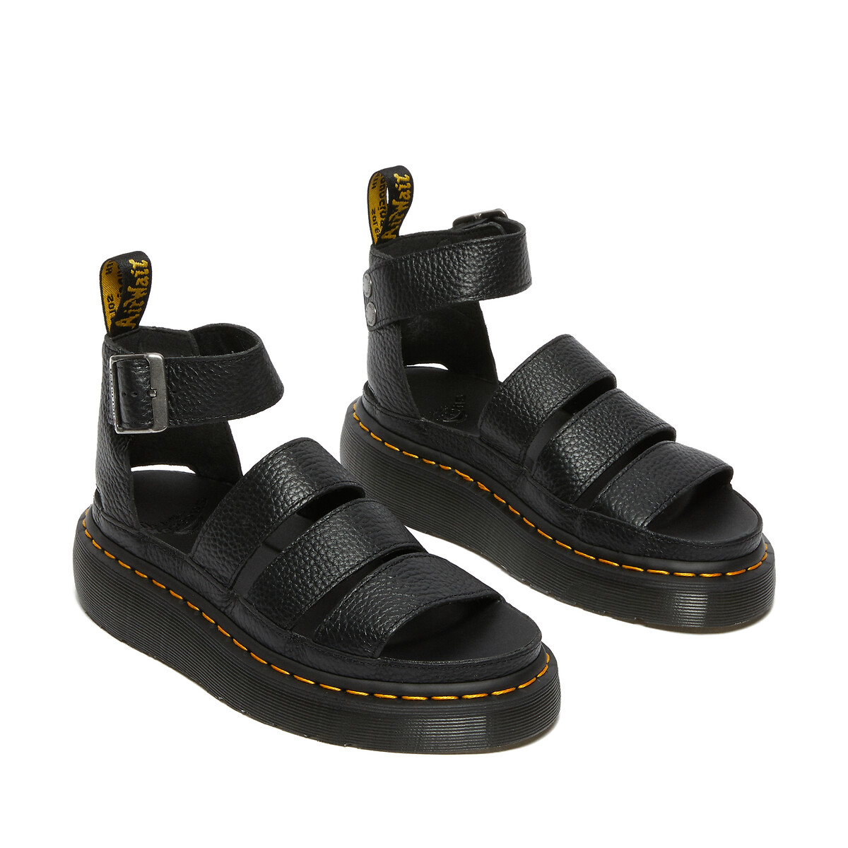 DR. MARTENS<br>Sandálias de couro Clarissa II Quad, plataforma