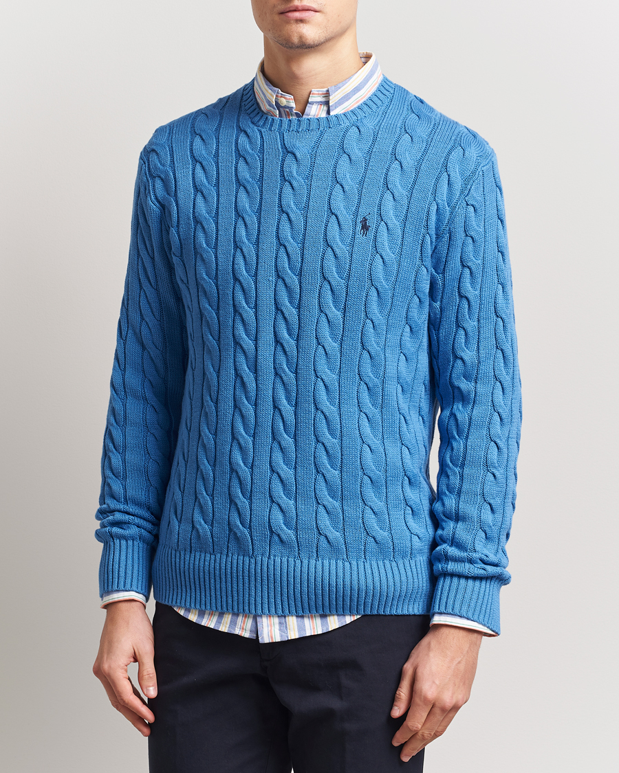 Polo Ralph Lauren Cotton Cable Pullover  Blue Orbit