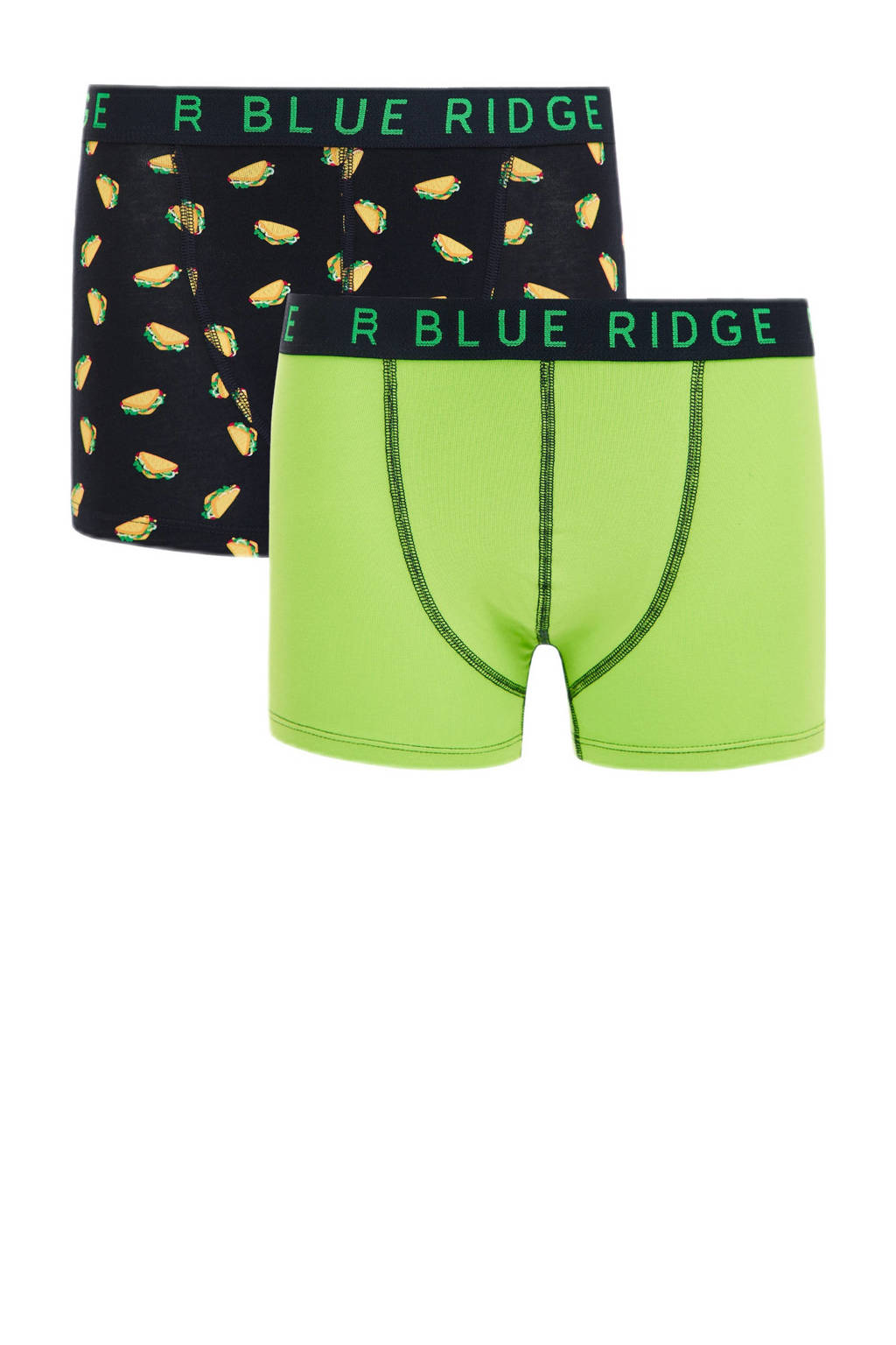 boxershort - set van 2 zwart/groen