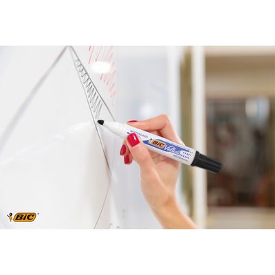 BIC VELLEDA 1701 - Pack de 4 marqueurs effaçables - pointe ogive - couleurs assorties