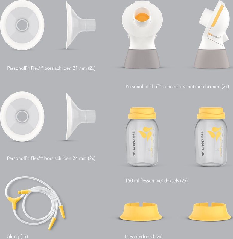 Medela Classic PersonalFit Flex dubbele afkolfset - voor elektrische borstkolven compatibel met Freestyle, Swing Maxi