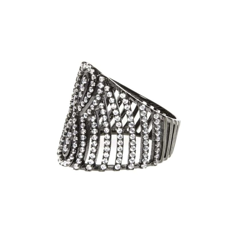 Bague Argent Infini Noire