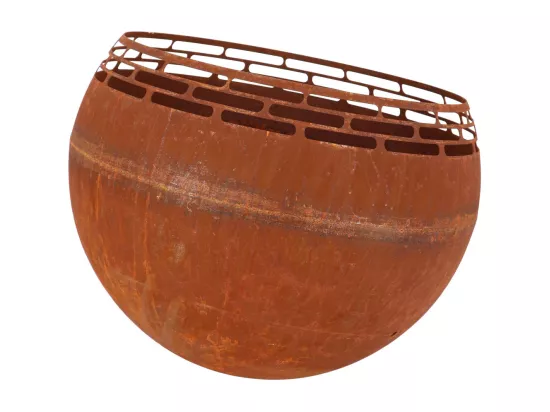 Brasero terrase rond bandes coloris rouille - 58 x 58 x 46,5 cm - Esschert Design